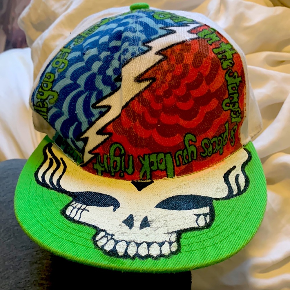 Unisex Hand Painted Grateful Dead Hat with Jerry Garcia Bob Weirand Phil Lesh.